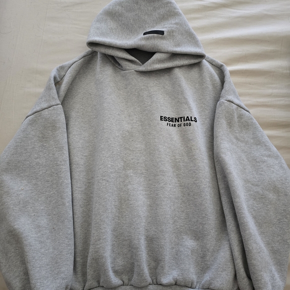 Size L! Fear of God Essentials Light Gray Hoodie - Picture 3 of 6